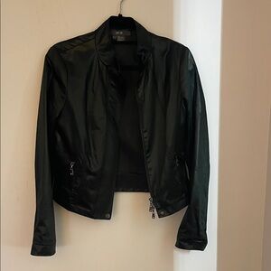 Per Se Cotton Blend Moto Jacket